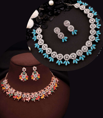 Divastri Brass Gold-plated Multicolor Jewellery Set(Pack of 1)