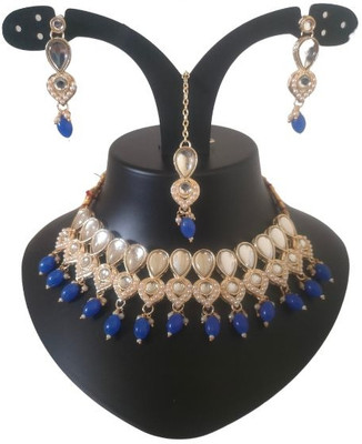 coloursful fashion Alloy Gold-plated Blue Jewellery Set(Pack of 1)