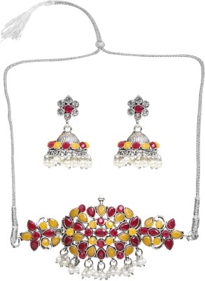sunhari jewels Alloy Yellow, Maroon Jewellery Set(Pack of 1)