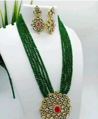 SHYAM Alloy Gold-plated Green Jewellery Set(Pack of 1)