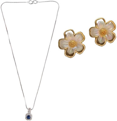 SRK Fashions Alloy Blue, Gold Jewellery Set(Pack of 1)