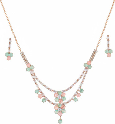 Ornafash Stainless Steel Rose Gold Jewellery Set(Pack of 1)