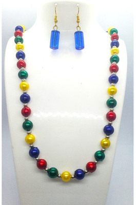Jay Vasudevaya Enterprise Plastic Red, Blue, Green, Yellow, Silver Jewellery Set(Pack of 2)
