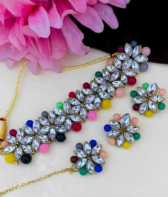 SIRVI ART Alloy Gold-plated Multicolor Jewellery Set(Pack of 1)