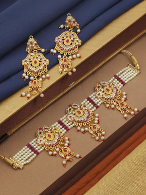 Bhagya Lakshmi Alloy Gold-plated Multicolor Jewellery Set(Pack of 1)