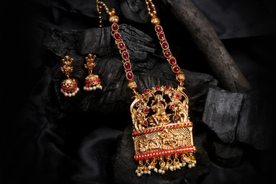 Adorn Alloy Gold-plated Multicolor Jewellery Set(Pack of 3)