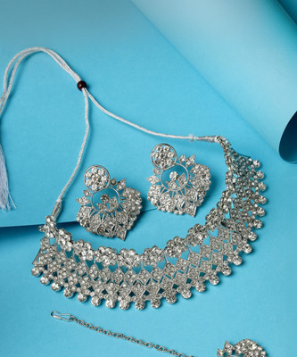 Sukkhi Alloy Rhodium Silver Jewellery Set(Pack of 4)