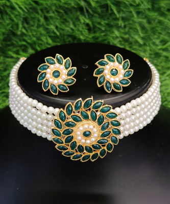 Keltron enterprise Alloy Gold-plated Green Jewellery Set(Pack of 1)