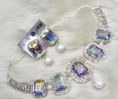 Vacker Alloy Silver Multicolor Jewellery Set(Pack of 3)