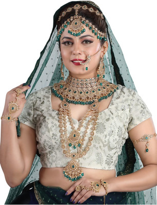 Orbis Alloy Gold-plated Green Jewellery Set(Pack of 1)