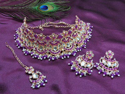 VATSALYA creation Alloy Gold-plated Multicolor Jewellery Set(Pack of 1)