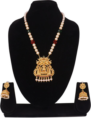Swarajshop Alloy Gold-plated Green, Maroon Jewellery Set(Pack of 3)