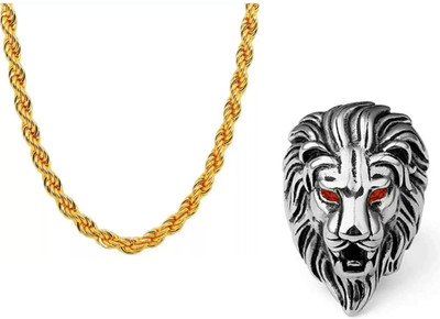 house of common Brass, Alloy, Stainless Steel Sterling Silver, Gold-plated Silver, Gold, Blue Jewellery Set(Pack of 2)