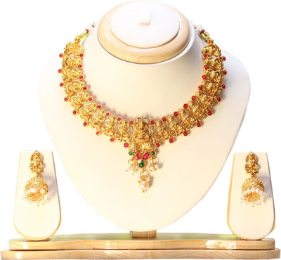 Swarajshop Alloy Gold-plated Red, Green Jewellery Set(Pack of 1)