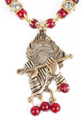 SKG Fashion Store Alloy Gold-plated Maroon Jewellery Set(Pack of 1)