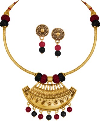 JFL Jewellery for Less Copper Gold-plated Black, Red Jewellery Set(Pack of 1)