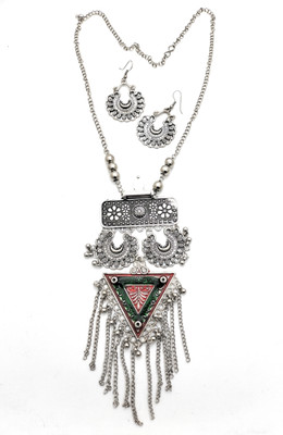 Avyu Jewels Oxidised Silver Multicolor Jewellery Set(Pack of 3)