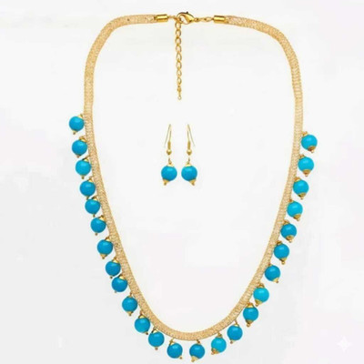 ASP BROTHERS Alloy Gold-plated Blue Jewellery Set(Pack of 1)