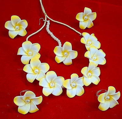 house of common Fabric Yellow Jewellery Set(Pack of 1)