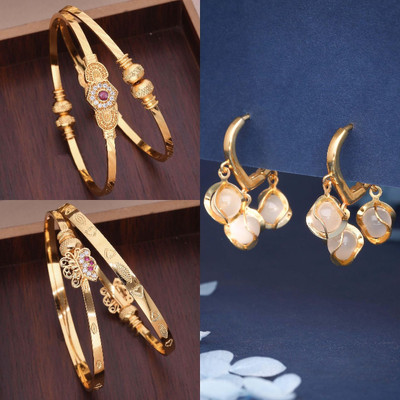 Sangria Brass Gold-plated Multicolor, Yellow Jewellery Set(Pack of 3)