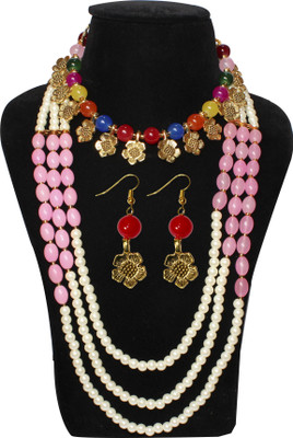 Nifty Mother of Pearl Gold-plated Multicolor Jewellery Set(Pack of 4)