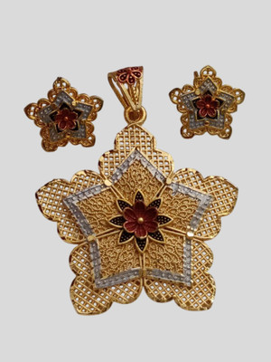 DELOCRAFT Brass, Alloy Gold-plated Gold Jewellery Set(Pack of 1)