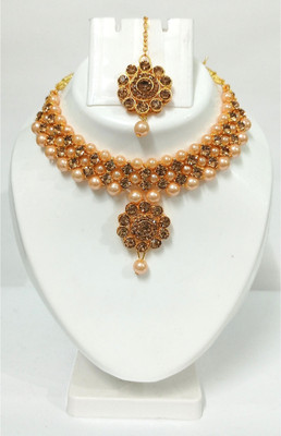 AMHRIK IMITATION Alloy Gold Jewellery Set(Pack of 1)