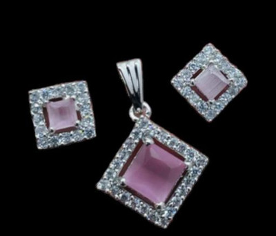 house of common Alloy Sterling Silver Pink, White Jewellery Set(Pack of 2)