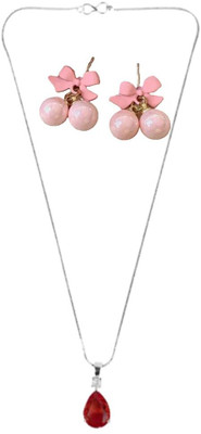 SRK Fashions Stone Red, Pink Jewellery Set(Pack of 1)