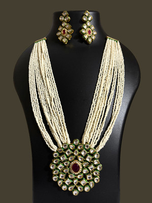 GanPatique Dori, Alloy Gold-plated White Jewellery Set(Pack of 1)