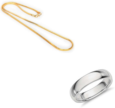 Vedansh Brass, Stainless Steel Sterling Silver, Gold-plated Silver, Gold Jewellery Set(Pack of 2)