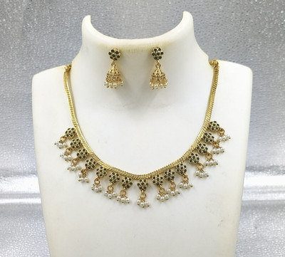 Joyful Brass Gold-plated Green, Gold Jewellery Set(Pack of 1)