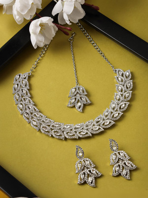 Sukkhi Alloy Rhodium Silver Jewellery Set(Pack of 4)