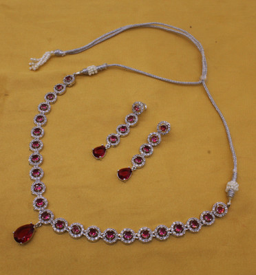 BELLACRAZE Copper Silver Red Jewellery Set(Pack of 3)