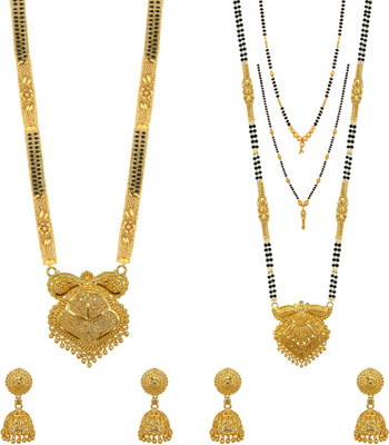 Divastri Brass Gold-plated Gold Jewellery Set(Pack of 2)