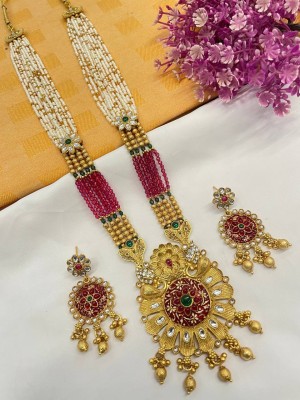 Design Traditional India Alloy Gold-plated Gold Jewellery Set(Pack of 1)