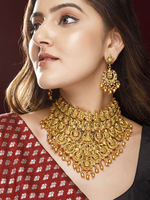 RUBANS Copper Gold Jewellery Set(Pack of 1)