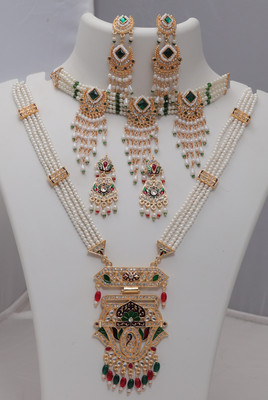 Harsha Creation Alloy Gold-plated Gold Jewellery Set(Pack of 1)