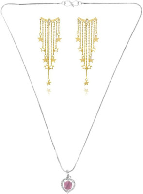 SRK Fashions Alloy Pink, Gold Jewellery Set(Pack of 1)