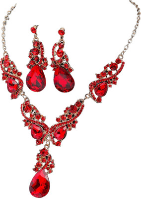 Gehney joy of jewels Alloy Silver Red Jewellery Set(Pack of 3)