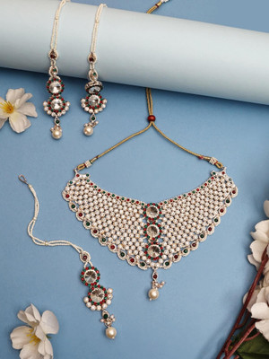 JEWELS GURU Brass Gold-plated Multicolor Jewellery Set(Pack of 4)