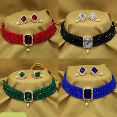 Ruhi Alloy Gold-plated Multicolor Jewellery Set(Pack of 2)