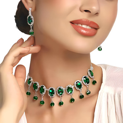RAHUL TRADERS Alloy Green Jewellery Set(Pack of 1)