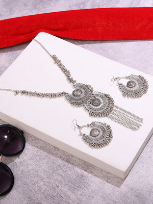 Earcadni Alloy Rhodium Silver Jewellery Set(Pack of 1)