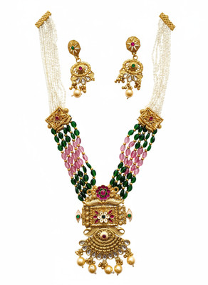 Arira Designs Metal Gold Jewellery Set(Pack of 1)