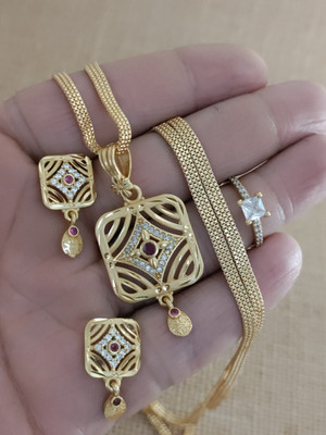 Ruby Tex Pendant||Locket Gold-plated Agate Alloy Pendant Set