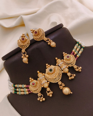 jiyanshi sales Copper Gold-plated Gold Jewellery Set(Pack of 1)