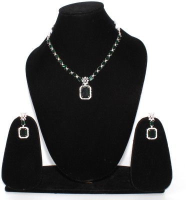 Shining Angel Alloy Silver Green, Silver Jewellery Set(Pack of 3)