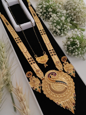 Ikhodal Brass Gold-plated Gold Jewellery Set(Pack of 2)