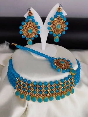 MAYRA TRADING Alloy Blue Jewellery Set(Pack of 3)